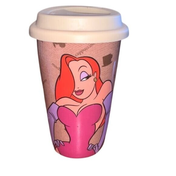 Jessica Rabbit Disney Ceramic Travel Mug With Silicone Lid - Picture 1 of 7